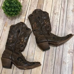 Corral Genuine Lizard Inlay Western Cowboy Boots
